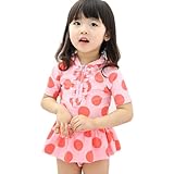 キッズ ワンピース 水着 KSWIM-L1311# 5# 100cm ローズピンク