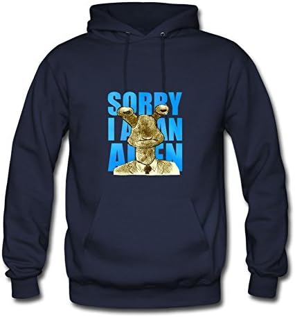 Navy Off-the-record Fashionable Sorry, I Am An Alien! Hoodies X-large Women Custom-made