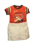 Khaki Shorts & Hot Dog Creeper Outfit by Nick and Eddie