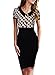 Miusol® Women's V-Neck Vintage Polka Dot Cap Sleeve Contrast Casual Pencil Dress