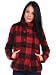 Coffee Shop Womens Wool Checkered Peacoat - Red/Black - Medium