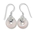 Sterling Silver Pink Mother-of-Pearl Circle Earrings by Sajen