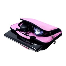 CaseCrown Premium Double Memory Foam Laptop Case with Front Pocket (Nylon Pink) for Acer Aspire One Pro 11.6-inch Netbook