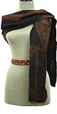 Handmade Women's Artisan Alpaca Silk Habotai Scarf/Wrap/Shawl/Shrug, Black/Brown 