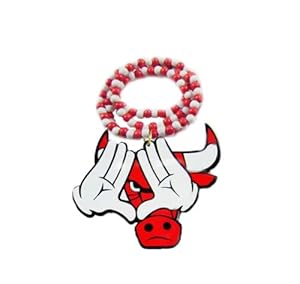 New Hip-hop Fashion Good Wood Black Chicago Bulls - Good Wood Pendant Ball Bead Chain Necklace