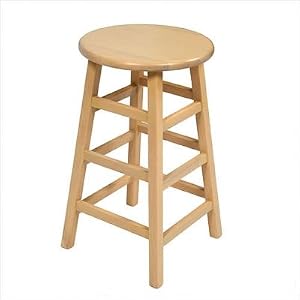 Backless Bar Stool in Natural Birch Height: 30 Bar Height