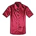 ZERDSKY Men's Regular-Fit Satin Shiny Solid Color Shirt