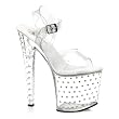 7 1/2 Inch Clear Rhinestone Sandals High Platform Sexy Shoes Stripper Shoes Open Toe