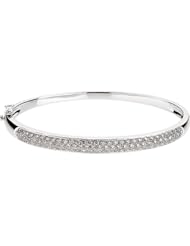 14k White Gold 1 1/2 ct tw Pav� Diamond Bangle Bracelet 7 1/2"