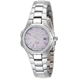 Seiko Ladies Coutura Silver-Tone Pink Mother Of Pearl Dial Watch #SXDB65 by Seiko