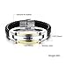 OPK Jewelry Fashion Solid Stainless Steel Cross Braide Leather Bangle Bracelet Men Jewelry,Gold