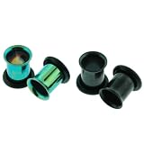 Set of 2-Pair of Titanium Single Flare Tunnel Plug with 