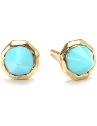 Katie Diamond "Astrid" Yellow Gold Turquoise Stud Earrings