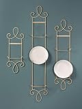 Augusta Wide 3 Tier Gold Vertical Rack Plate Wall Holder