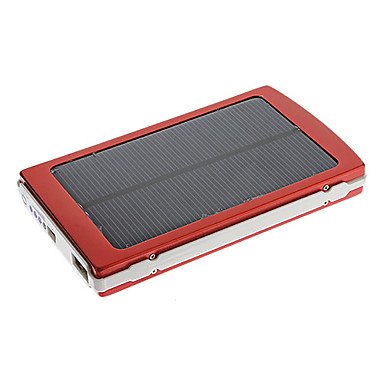 10000mAh Solar External Battery Red for Mobile Photo