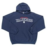 New York Yankees MLB "Goalie" Hooded Sweatshirt (Navy Blue) (Full Chest Logo)