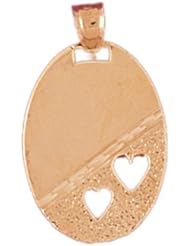 Dazzlers Solid Egg With Two Hearts Charm Pendant 14k Gold Available in three colors from jewelsberry (weights: 2.5 grams only)