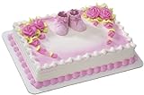Pink Booties Baby Shower Cake Decoration