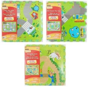 3PK of mini Jungle roads play mat, Mini my town play mat, Mini roads play mat