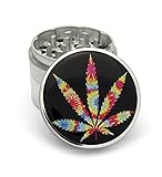 Four Piece Tie Dye Marijuana Leaf Herb, Spice or Tobacco Pollen Aluminum Grinder