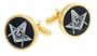 JJ Weston gold plated and onyx Masonic cufflinks with presentation box. Made in the U.S.A