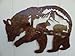 Bear Mountain Scene Metal Wall Art Home Decor - Antique Copper Color