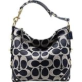 AUTHENTIC COACH DENIM SIGNATURE PATENT LARGE HOBO 12577