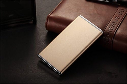 eShopMind 5000mAh Ultra-Slim Wallet Size Portable Power Bank External Battery Backup Charger for iPhone 6 Plus 5S 5C 5 4S, iPad Mini, Samsung Galaxy S6 S5 S4 Note - Gold