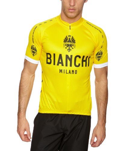 Nalini Bianchi Malliot Jaune Men's Shorts Sleeve Jersey - Yellow, XX Large