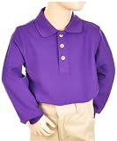 School Uniform Unisex Long Sleeve Pique Knit Shirt By French Toast (In Regular and Husky Sizes)