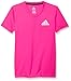 adidas Big Girls 2-Tone Vneck Climate Tee, Shock Pink, Medium