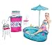 Barbie -Barbie houses and accessories -T9082 Barbie - Deluxe doll and furniture - Barbecue and pool
