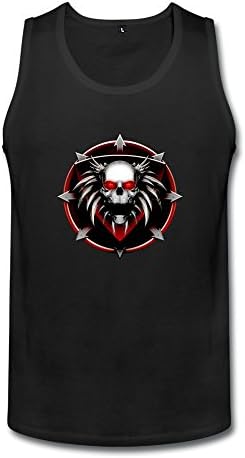 Sleeveless Shirts Red Eye Skull Black Man Gym M