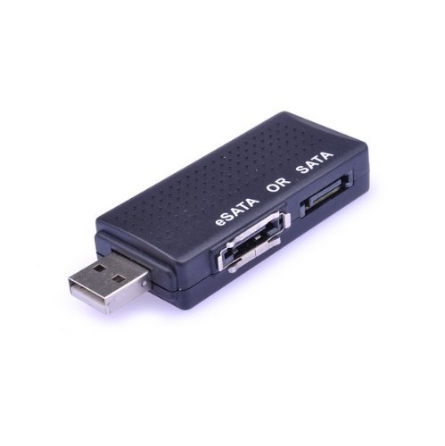 Black PC Laptop USB 2.0 to Serial ATA eSATA SATA Bridge Adapter On Sale