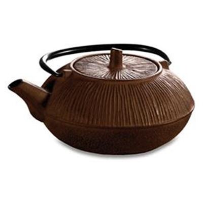 "Primula Cast Iron 28 Ounce Tea Pot, Brown with Tea Sample"