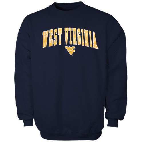 West Virginia Mountaineers Navy Blue Arch Logo Classic Fleece Sweatshirt