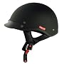 VCAN Solid Flat Black Large Cruiser Half Helmet