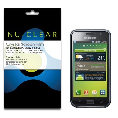 Samsung Galaxy S i9000 Screen Protector Premium Crystal Clear (2-Pack) by NU-CLEAR
