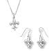Fleur- de -lis French Wire Earrings and Pendant with 18