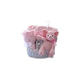 Minky Dots Personalized Baby Girl Gift Basket