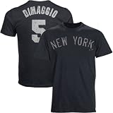 MLB Majestic Threads Joe DiMaggio New York Yankees #5 Cooperstown Premium Tri-Blend T-Shirt - Navy Blue (Small)