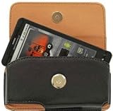 Casio GzOne Commando Horizontal Executive Leather Case Holster Swivel And Spring Clips Magnetic Closure