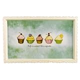 Grasslands Road Just Desserts 7-1/4 by 11-3/4-Inch Cupcake 'Life is Sweeeeet! Eat a cupcake..' Serving Tray