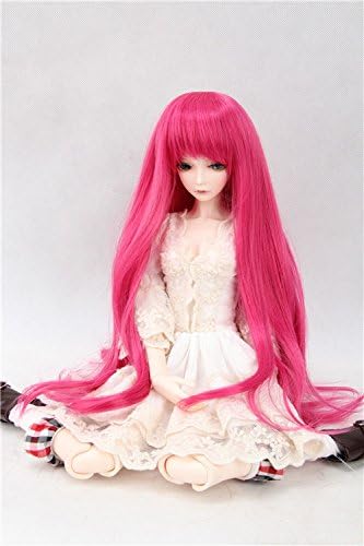 Fashion Kingdom® 1/3 8''-9'' Lolita Princess Long Curly Wavy Red BJD Wig SD Dollfie Dream AOD DOD DK Volks Hair Girl Gift High Quality Baby Accessory