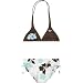 ROXY Kirra Girls Swimsuit Set - White/Brown/Blue