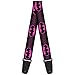 Buckle-Down GS-WBM163 Guitar Strap - Batman Shield/Chainlink Black/Hot Pink - 2