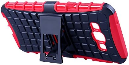 Galaxy A8 Case, [Hybrid Kickstand Flip Case]samsung Galaxy A8000 Cover[clear Drop Protection/shock Absorption]pc Back Tpubumper Armor with Key Holder (Red & Black)