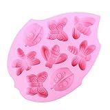 Leegoal 8 Cavity Insect Silicone Cake Mold Pan (Lady Bugs,Butterflies,Bees and Dragonflies)