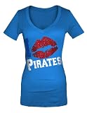 Pittsburgh Pirates Periwinkle Women's Baby Jersey V-Neck T-Shirt