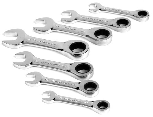 Images for Powerbuilt 640532 SAE Stubby Ratcheting Wrench Set, 7-Piece